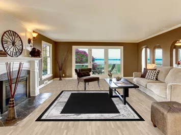 Traditional Black Turkish Area Rug 6x10