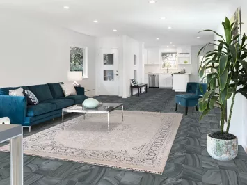 Carved Silk Tabriz Living Room Area Rug 7x10