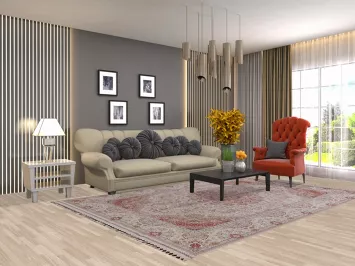 Traditional Tabriz Living Room Area Rug 7x10