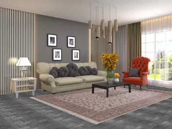 All-Over Floral Tabriz Traditional Area Rug 7x10