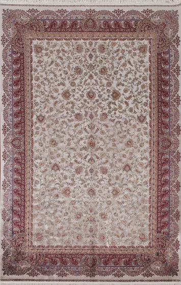 All-Over Floral Qum Traditional Area Rug 7x10