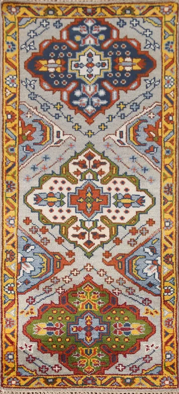 Geometric Heriz Serapi Indian Wool Rug 3x6