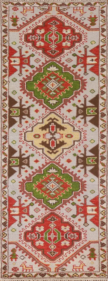 Geometric Heriz Serapi Oriental Runner Rug 3x8