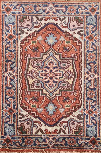 Handmade Heriz Serapi Indian Wool Rug 2x3