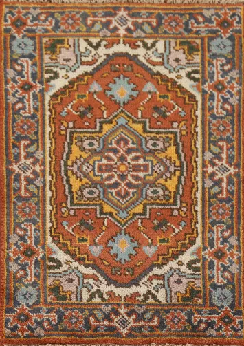 Orange Heriz Serapi Oriental Rug 2x3