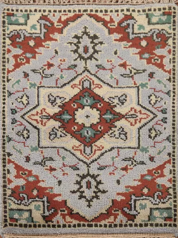 Geometric Kazak Foyer Indian Rug 2x3