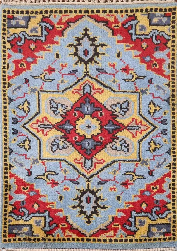 Light Blue Kazak Oriental Rug 2x3