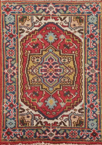 Geometric Heriz Serapi Oriental Foyer Rug 2x3