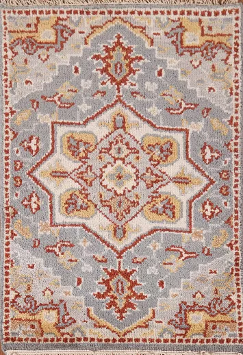 Silver Gray Kazak Indian Rug 2x3