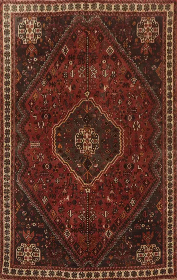 Tribal Wool Shiraz Persian Area Rug 6x9