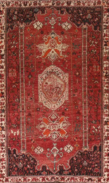 Vegetable Dye Wool Shiraz Persian Rug 4x8