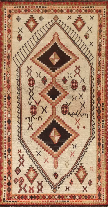 Vintage Tribal Gabbeh Persian Rug 4x8