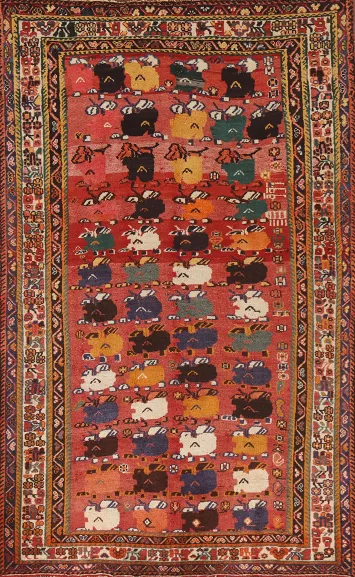 Geometric Wool Shiraz Persian Area Rug 5x8