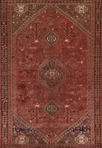 Vegetable Dye Antique Shiraz Persian Area Rug 6x9