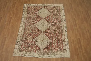 Tribal Geometric Qashqai Persian Area Rug 6x9