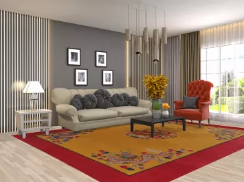 Antique Vegetable Dye Art Deco Nichols Chinese Rug 9x11