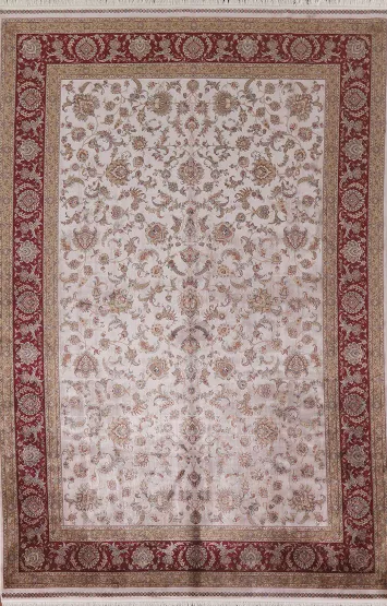 All-Over Floral Tabriz Traditional Area Rug 7x10