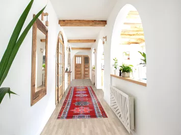 Silk Red Anatolian Turkish Runner Rug 3x13