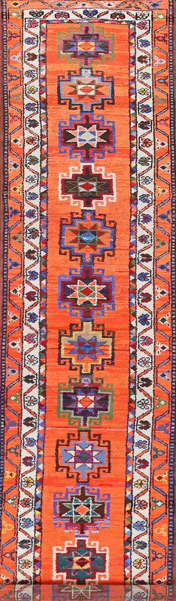 Orange Anatolian Turkish Runner Rug 3x13