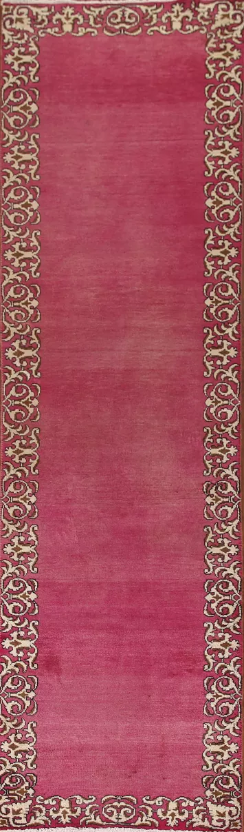 Bordered Tabriz Persian Runner Rug 3x10