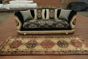 Vintage Wool Ardebil Persian Runner Rug 4x9