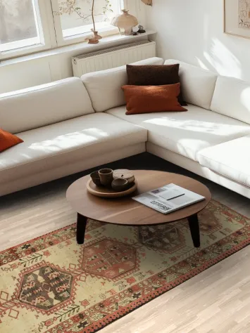 Vintage Wool Ardebil Persian Runner Rug 4x9