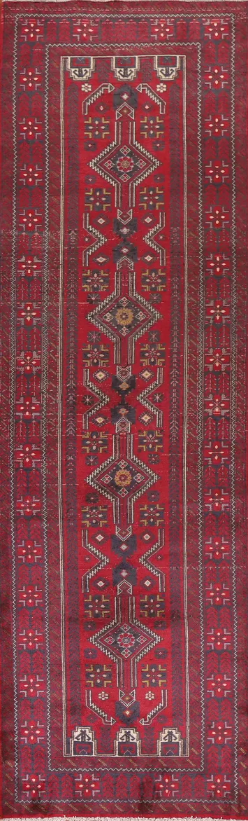 Vintage Balouch Persian Runner Rug 3x13