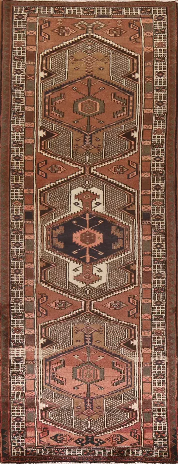 Geometric Ardebil Persian Runner Rug 3x11