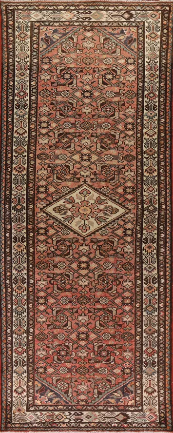Geometric Hamedan Persian Runner Rug 4x11