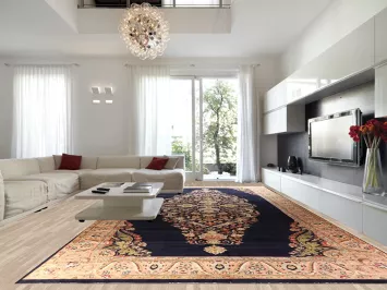 Vegetable Dye Floral Sarouk Large Persian Rug 12x25