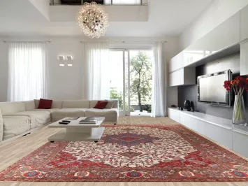 Madder Vegetable Dye Heriz Serapi Persian Rug 13x19