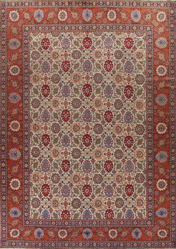 Vintage Wool Tabriz Persian Area Rug 10x13