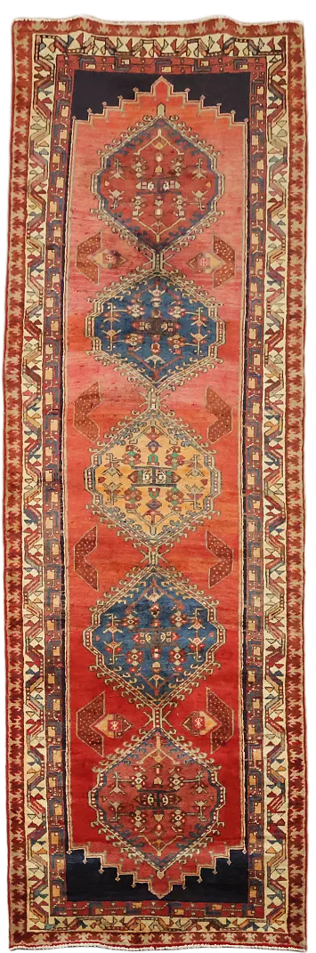 Traditional Tribal Ardebil Persian Runner for Long Corridors 4x11 ft