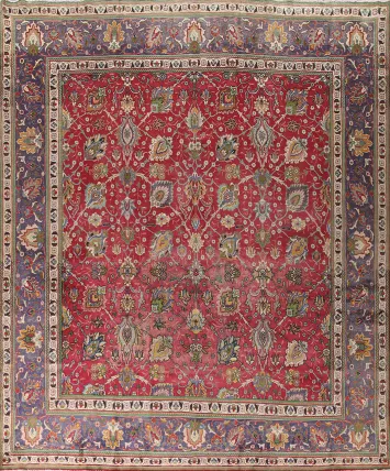 Handmade Floral Tabriz Large Persian Rug 11x13