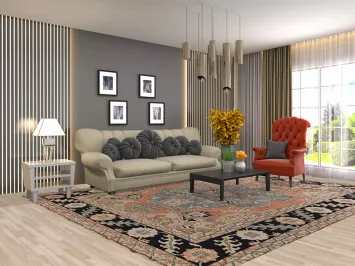 Vegetable Dye Heriz Serapi Persian Area Rug 9x12