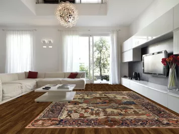 Pictorial Vegetable Dye Kerman Persian Rug 11x17