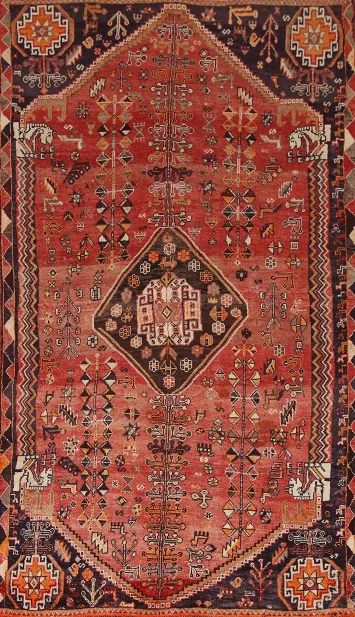 Tribal Geometric Shiraz Persian Area Rug 5x8