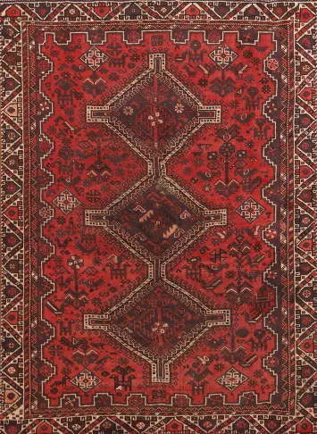 Tribal Geometric Shiraz Persian Rug 4x6