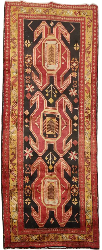Red and Black Vintage Tribal Persian Rug 5x10