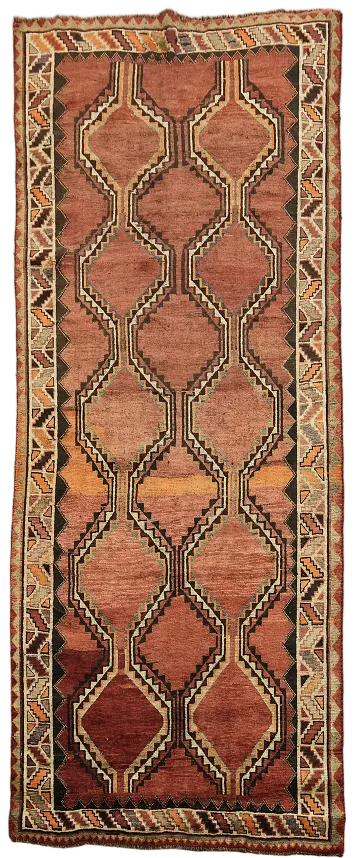 Rustic Geometric Persian Rug: Perfect for Vintage and Classic Interiors 4'x10'