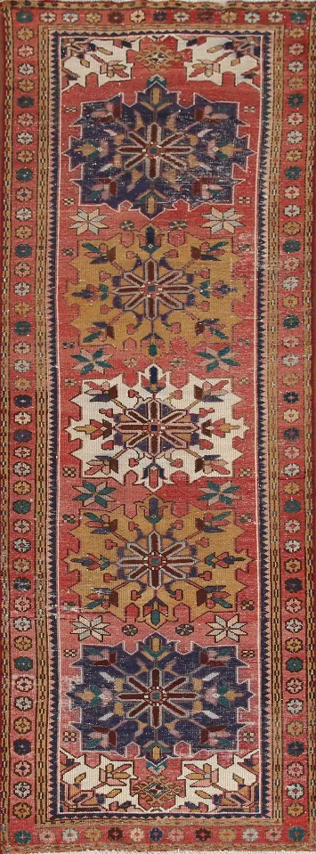 Vintage Wool Tabriz Persian Runner Rug 3x10