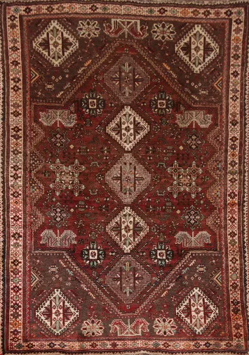 Vegetable Dye Qashqai Persian Rug 5x7