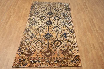 Geometric Wool Qashqai Persian Area Rug 5x9