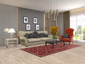 Vintage Geometric Qashqai Persian Area Rug 5x9