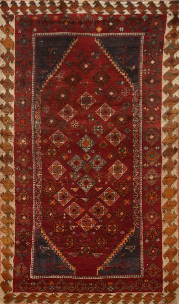 Red Vintage Shiraz Persian Area Rug 5x8