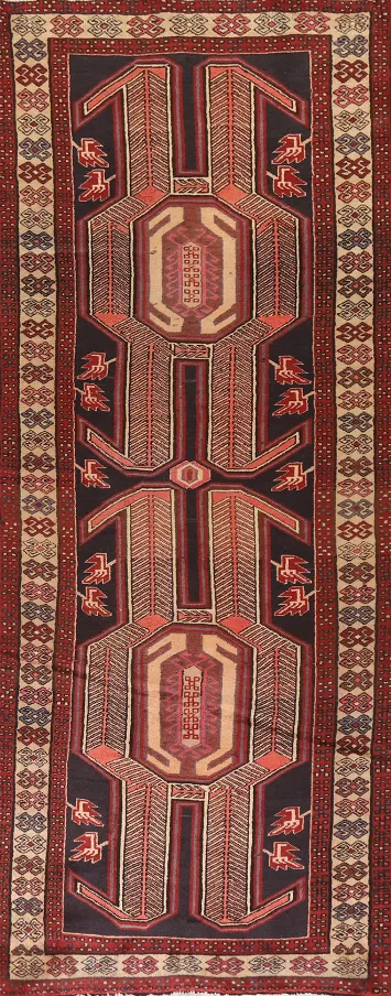 Tribal Ardebil Persian Runner Rug 4x11