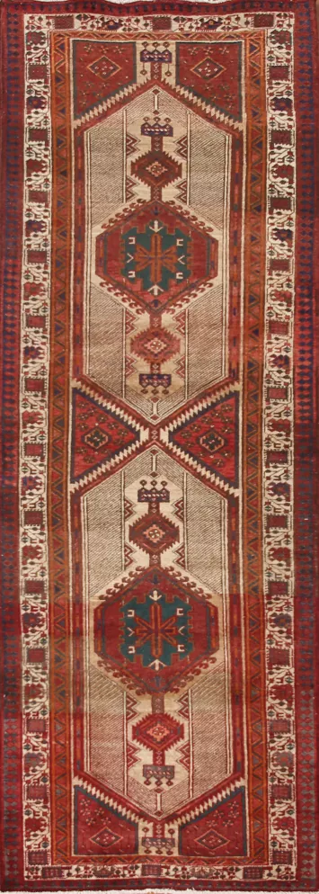 Geometric Ardebil Persian Runner Rug 3x12