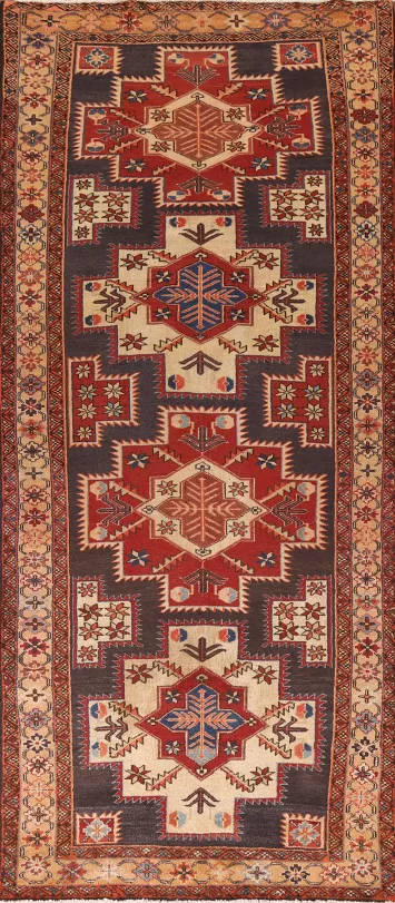 Geometric Ardebil Persian Runner Rug 4x11