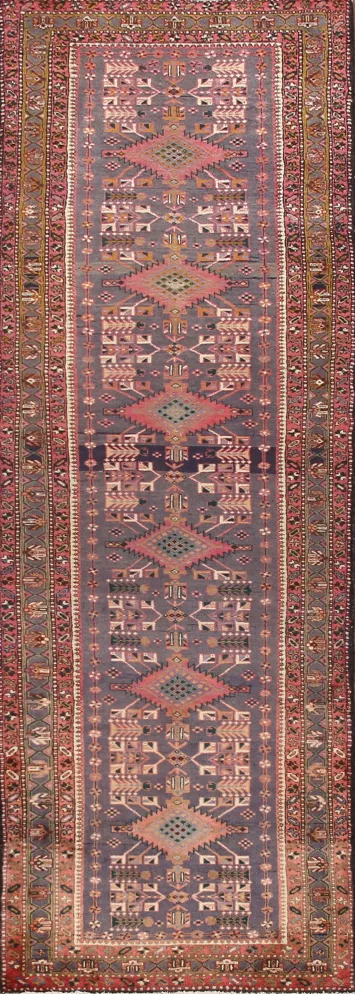 Handmade Wool Heriz Persian Runner Rug 4x14