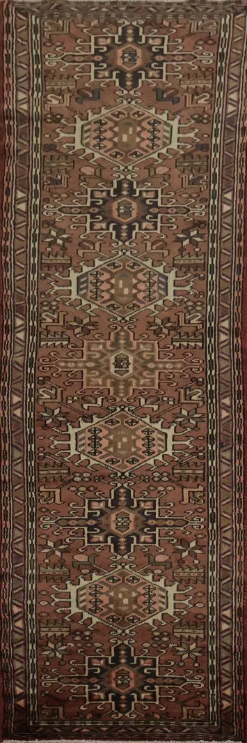 Earth-Tone Gharajeh Persian Runner Rug 2x9 with Timeless Appeal